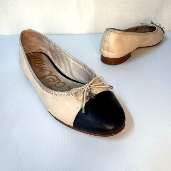 SAM EDELMAN Ballet Flats Size 7.5 Classic Preppy Business Casual Neutral Minimal - Picture 2 of 9